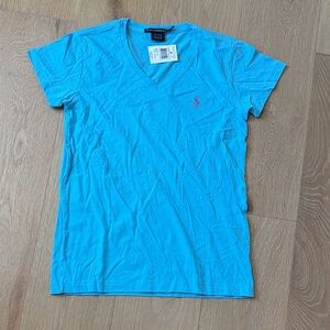 NWT Ralph Lauren Sport V-Neck Women’s Tee in Turquoise size XS
